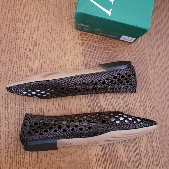 J. Crew Leather Woven Quinn Ballet Flat - Rich Hickory - Picture 8 of 11